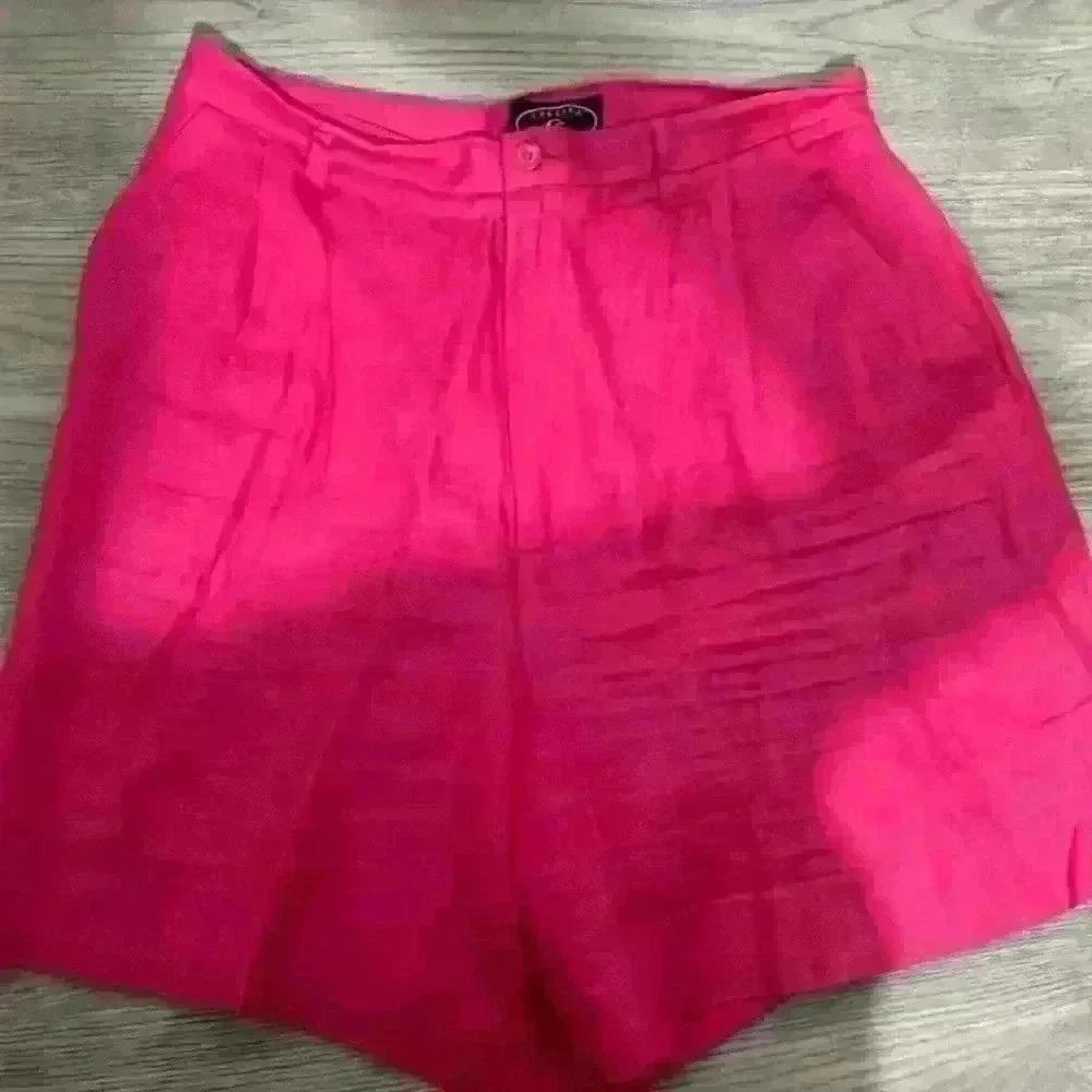 100% Linen Chelsea Cambell for Charter Club High Rise Pink Shorts Size 10